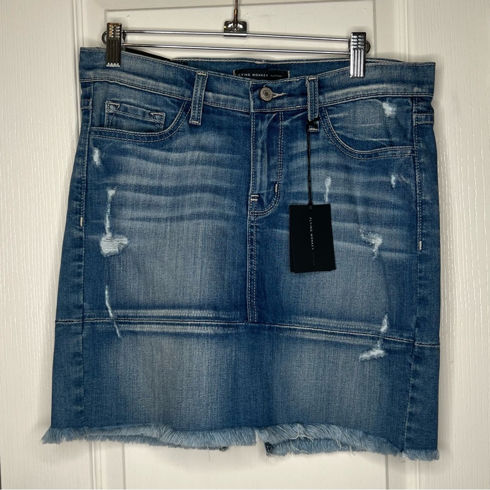 Flying Monkey Platinum Denim Mini Skirt 🔴